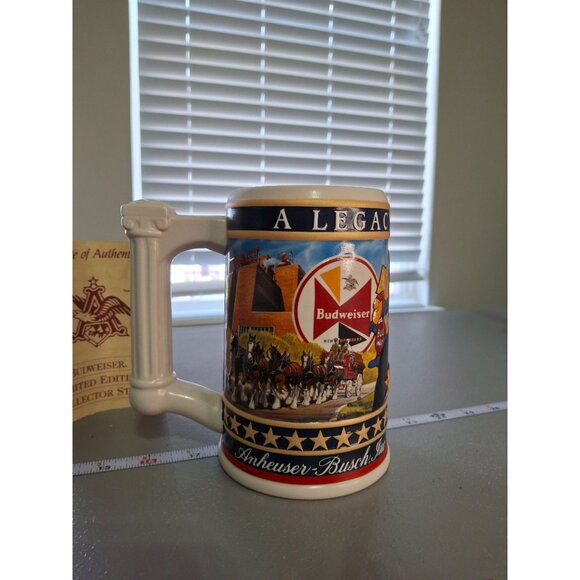 Vtg Budweiser Limited Edition Stein August A. Busch Jr. Anheuser-Busch Inc. COA - Picture 6 of 11
